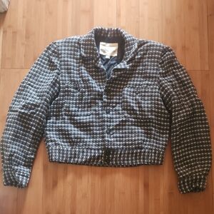 Stylish Blue and White Checkered Jacket